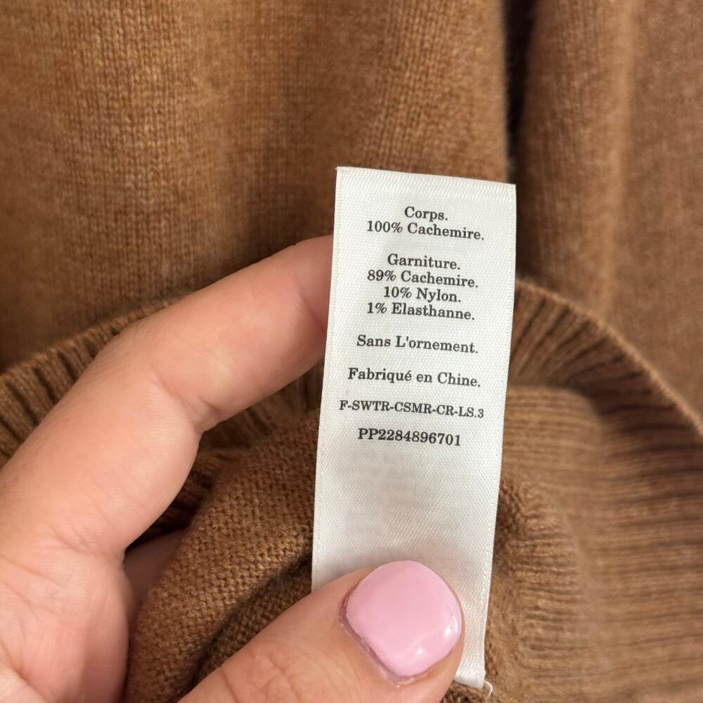 Everlane Cashmere Crew Neck Long Sleeve Pullover Sweater Whiskey Brown XS - Picture 12 of 12